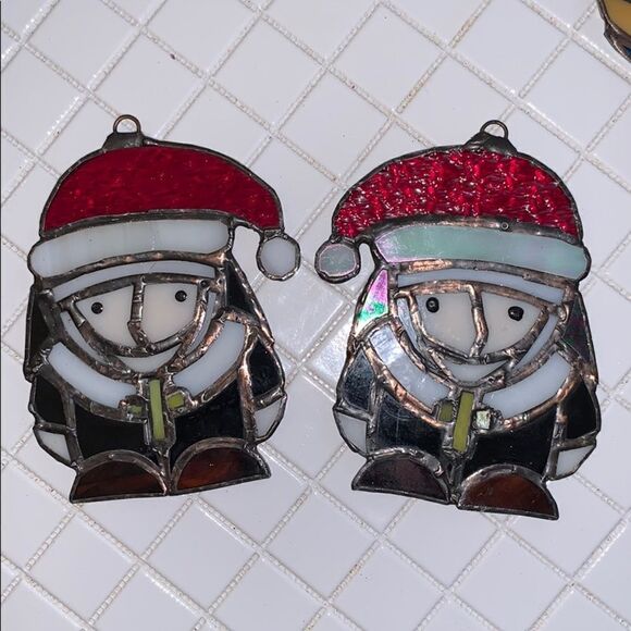 5 stained glass Christmas tree ornaments - Picture 5 of 7